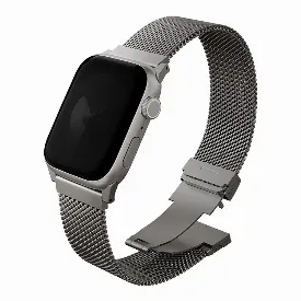 Ремешок Uniq Dante PRO Strap Mesh Steel для Apple Watch 42/41/40/38 мм, Titanium Silver, серебристый